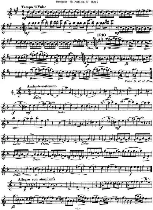 博比格长笛二重奏练习曲op59flute2