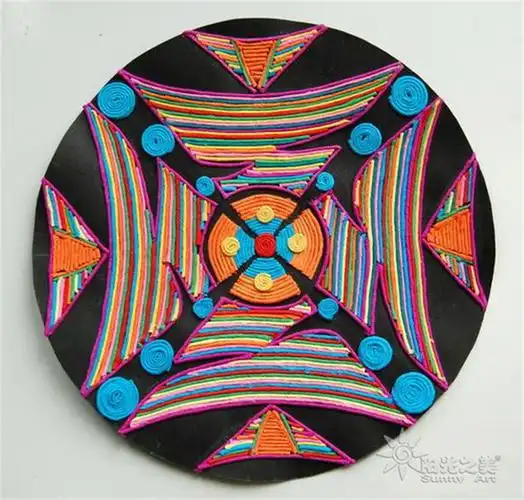 毛线拼贴画儿童