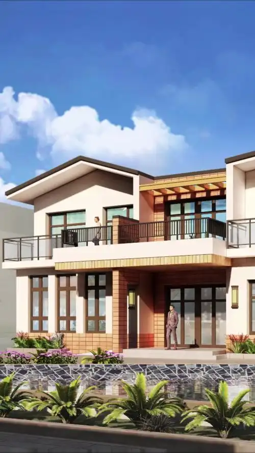 海南儋州二层15x17米现代别墅设计,简约清雅,效果明媚!