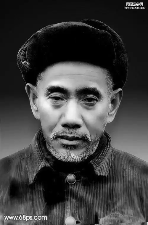 ps修复照片:破旧老黑白照磨皮修复教程 - 错新网