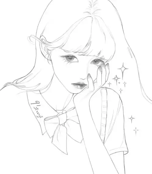 4950少女头像线稿练习