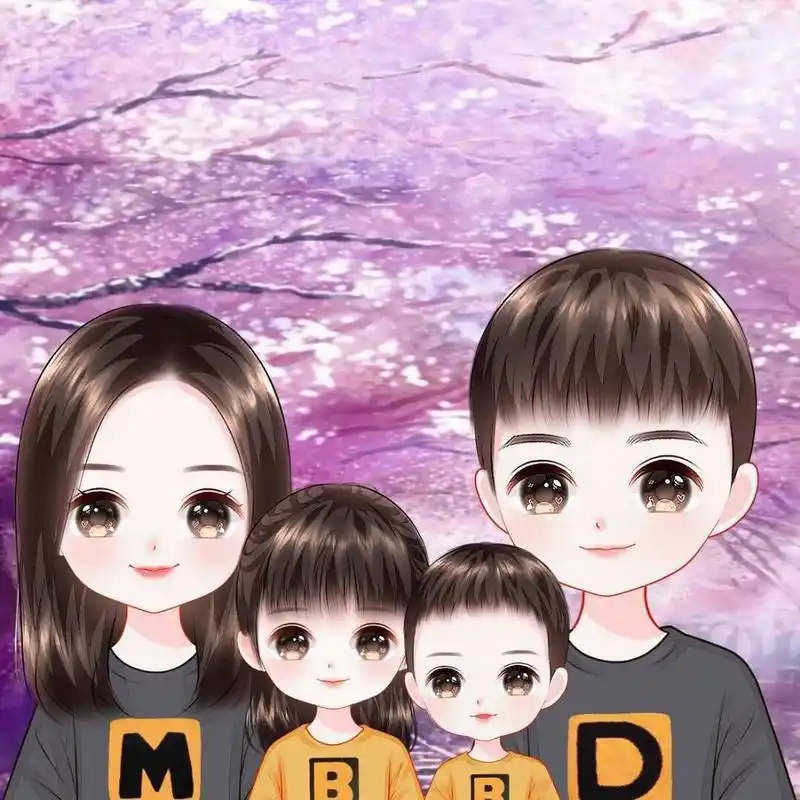 头像‖全家福头‖一家三口一家四口一家五口…………你发照片我来画