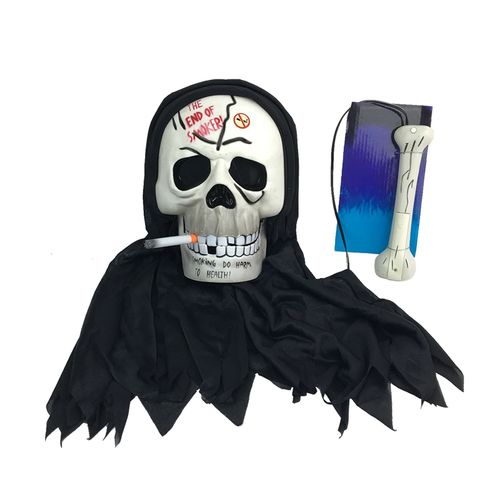 万圣节吸烟鬼面具吸烟骷髅面具 电动吸烟骷骼头面具骷髅面具