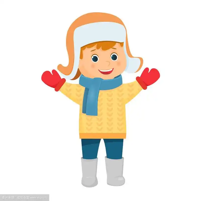 戴着皮帽的卡通男孩