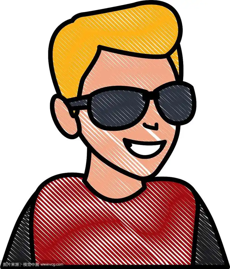 卡通版的戴墨镜的男人
