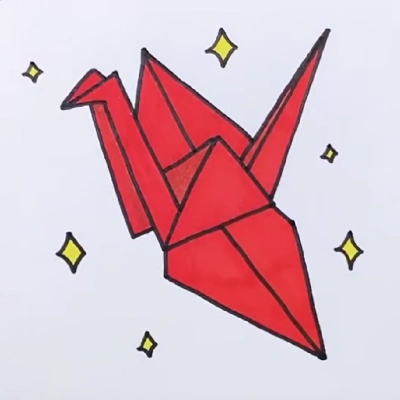 易烊千玺千纸鹤简笔画