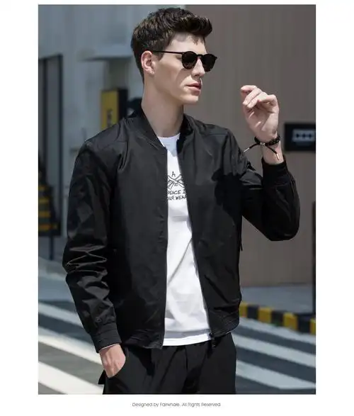 guuka/古由卡 马克华菲夹克男士外套休闲春秋2018秋季新款潮流飞行员