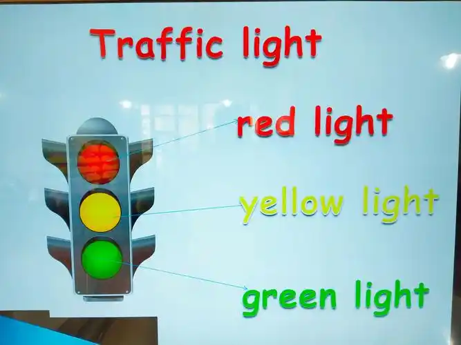 其它 快乐英语 写美篇今日所学词组: traffic light(交通灯) red