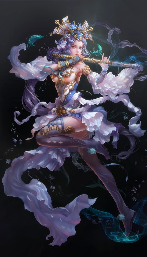 78cg插画3d游戏人物cg古风美女