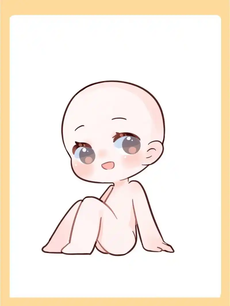 绘画素材|超萌q版人物常见坐姿模板合集!