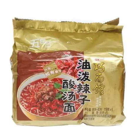 统一 巧面馆 方便面 油泼辣子酸汤面 116g袋面*5袋 五连包