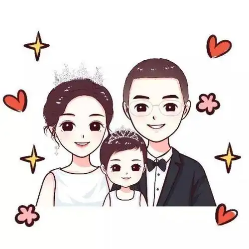精美一家三口父母儿女微信头像