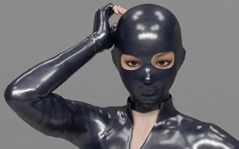 黑色紧身衣全身包裹伪装,蒙面小野猫与逐星女的初次见面(蒙面女视频