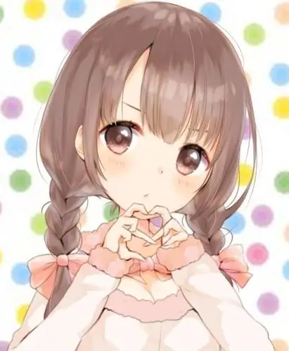 动漫萌图:超级可爱的姿势,用手比心的女孩子太可爱啦!__财经头条