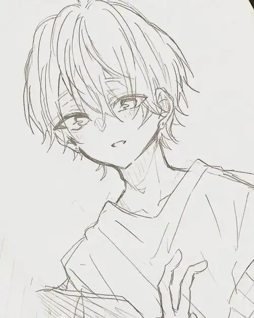 男生为主的动漫线稿 不难 寒假画画吧 作者sushi_chisa