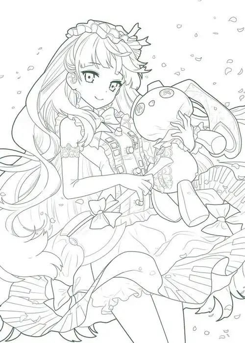 线稿全身漫画卡通人物绘画