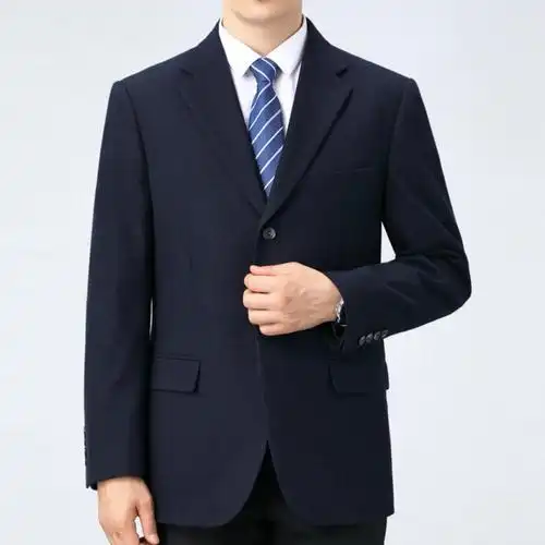秋冬新款男士高端休闲西服羊毛西装上衣中年商务单西工装毛料外套