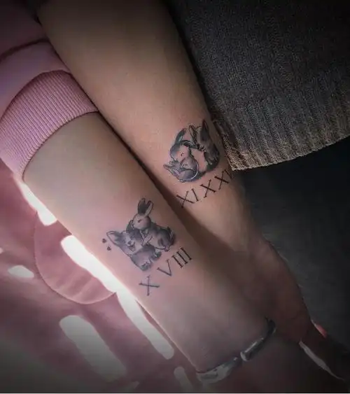 情侣小图_纹身图案手稿图片_雷晓飞的纹身作品集