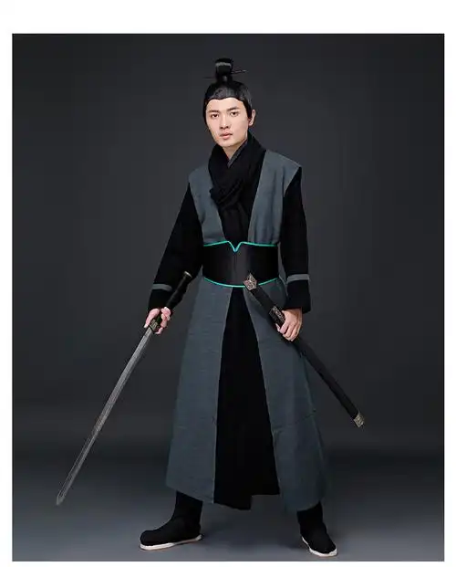 影视古装秦时明月同款古装男棉麻武侠剑客古装影楼写真剧组演出服