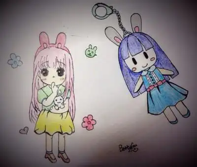刚完成的临摹的动漫卡通人物. 原作者未知