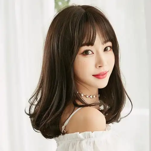 假发女自然逼真内扣蓬松卷发大波浪化纤假发头套冷棕色45cm