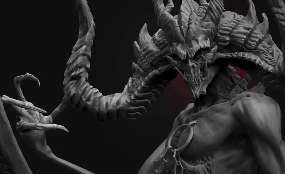 暗黑破坏神墨菲斯托3d塑像