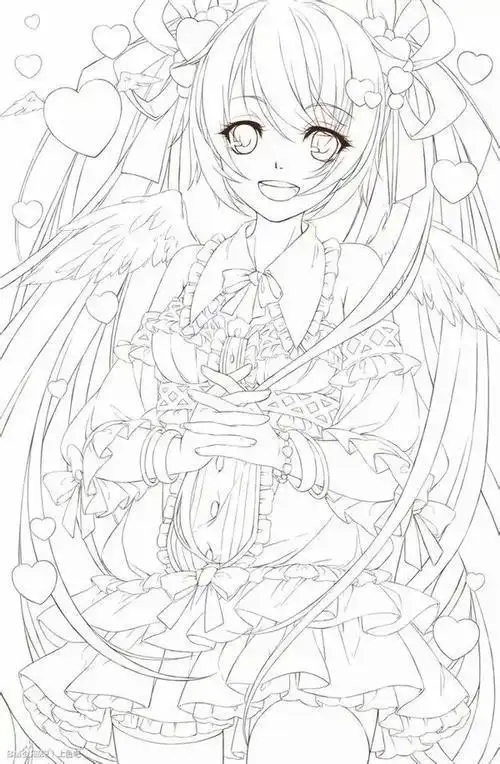 二次元校服少女简笔画