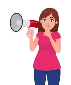 安静! 矢量卡通风格的概念插图.照片