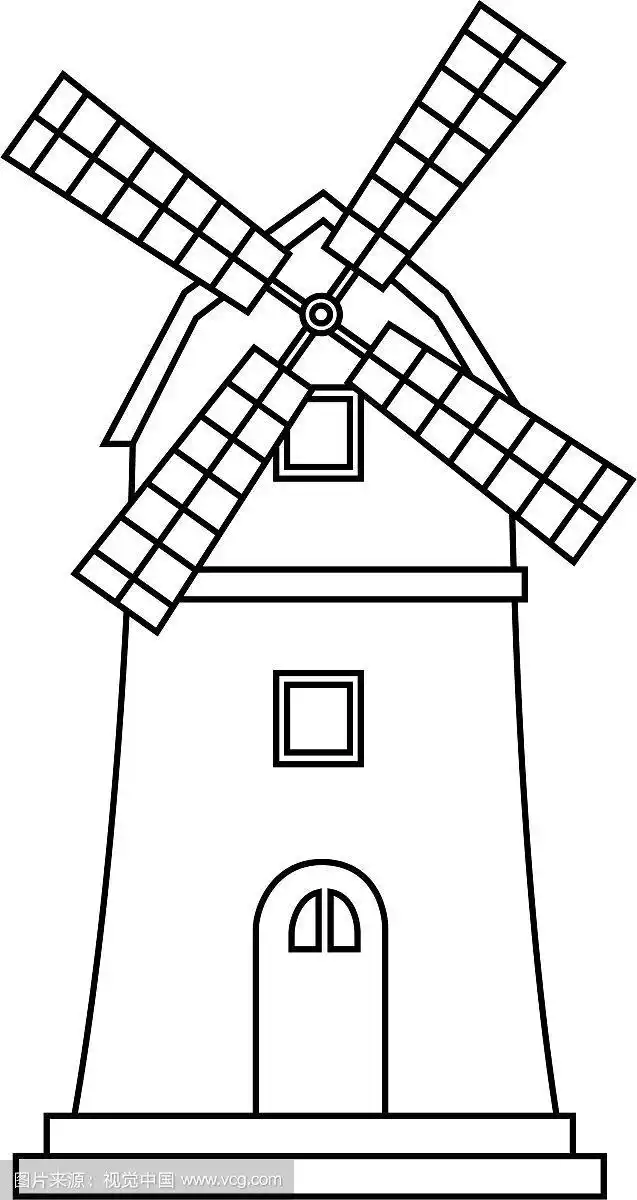 风车建筑孤立的标志