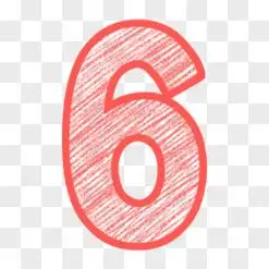 一组卡通铅笔风数字合集之数字6艺术字