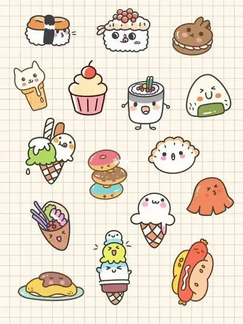 食物可爱萌萌哒简笔画卡通