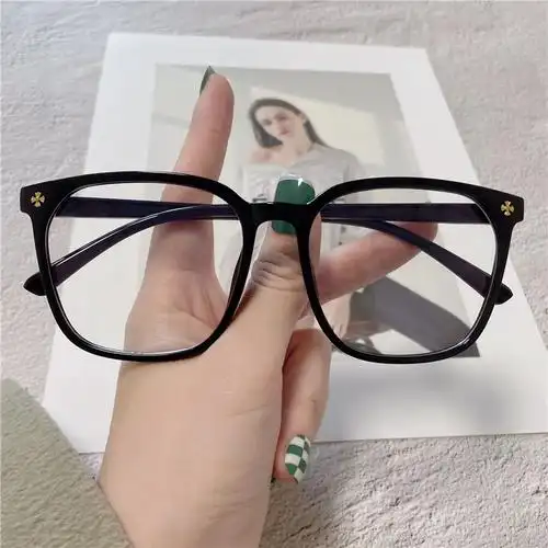 新款防蓝光眼镜女高级感ins 大框潮流男款时尚素颜复古近视眼镜框