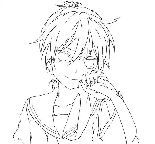 手绘动漫q版人物线稿练习sai