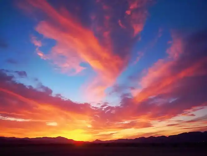 天空背景风景图日出天空夕阳晚霞