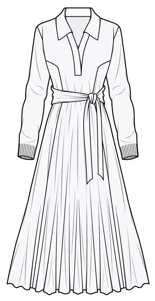 服装款式图上百款连衣裙平面款式图线稿专题