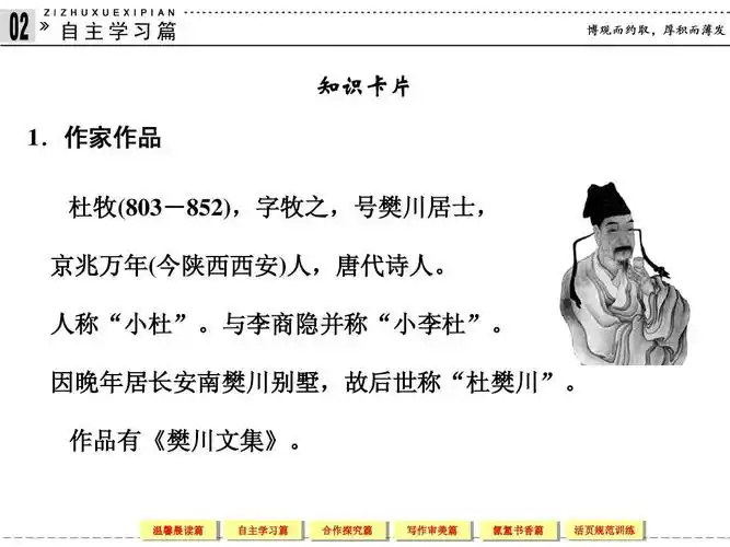 名师精编--《杜牧诗三首》课件(粤教版选修《唐诗宋词元散曲选读》)