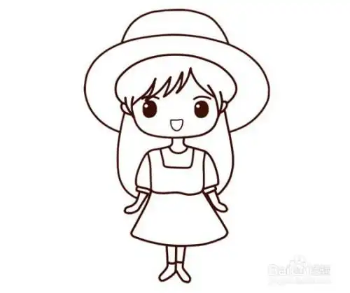人物简笔画女孩-百度经验