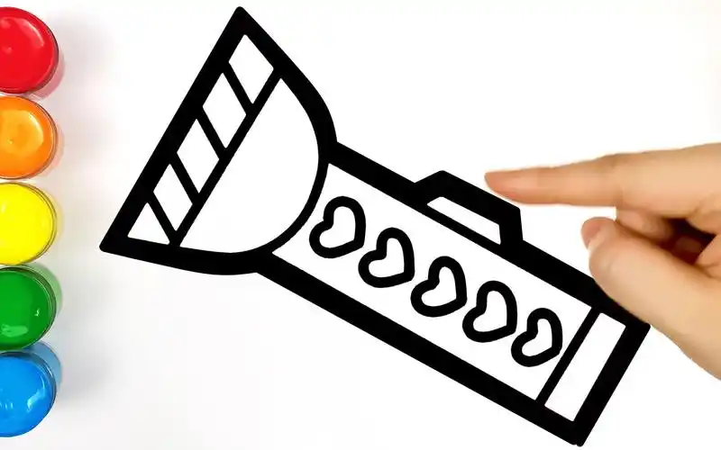 1分钟教宝宝画个 魔力五色光 彩虹手电筒 #儿童早教趣味简笔画涂色