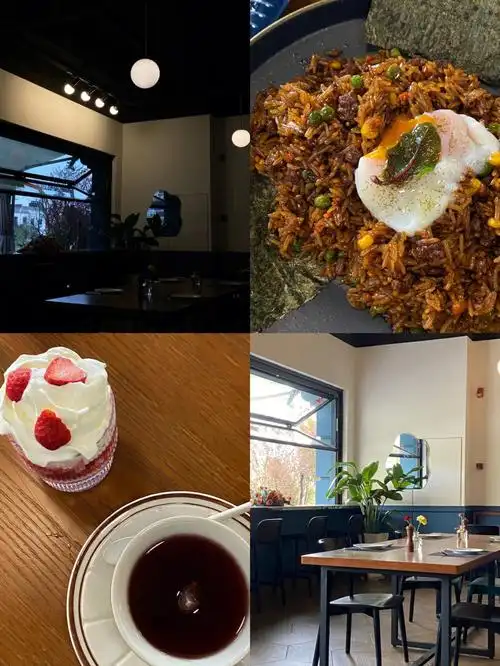 装修风格很ins 好适合91聊天小憩93-澳洲和牛烧饭配温泉蛋-塔克鸡