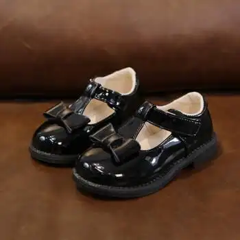 2022春季英伦风女童皮鞋复古公主鞋小女孩蝴蝶结单鞋表演鞋潮 黑色 29