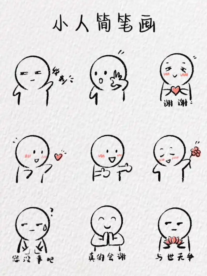 小人简笔画～(含教程) 这是一期表情包,嘻嘻 软件:procreate 笔刷:干