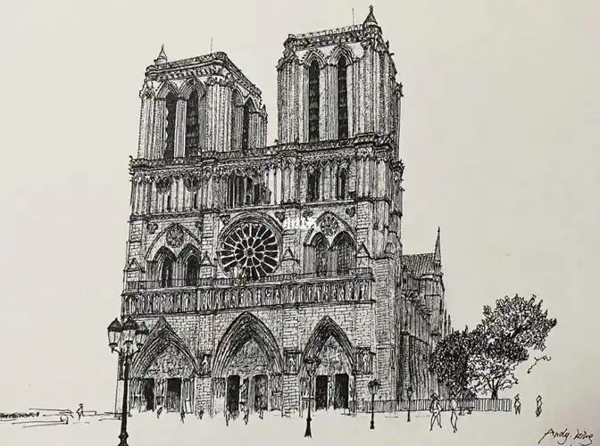 钢笔写生|巴黎圣母院