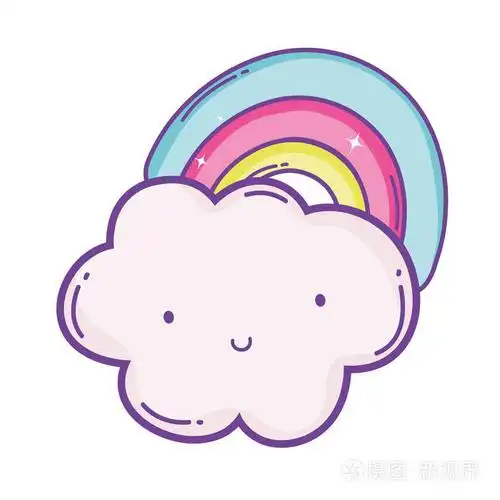 云笑彩虹可爱卡通矢量图平面设计