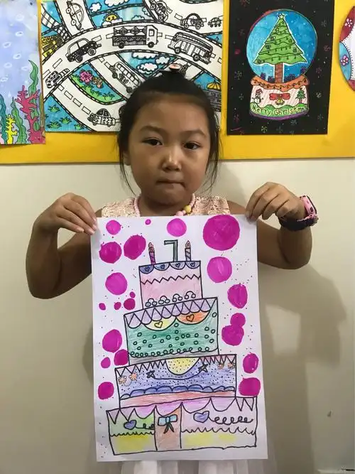 犇犇美术～创意画班《生日蛋糕》