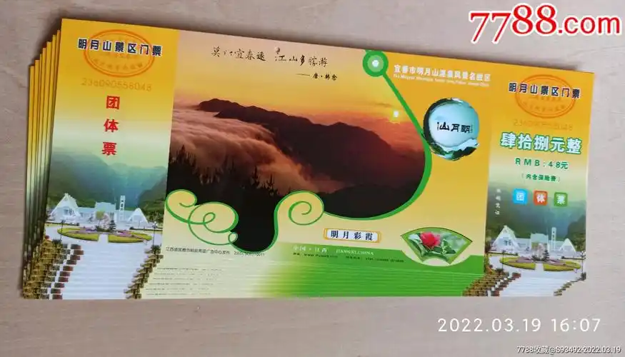 2005江西宜春明月山旧邮资门票10张合售