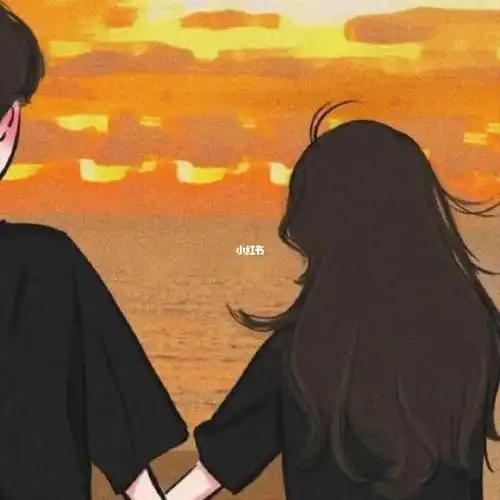 情侣头像|夕阳背影