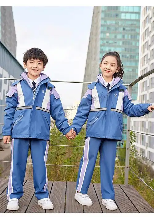 秋冬装冲锋衣三合一小学生班服校服裤子三件套儿童新款幼儿园园服蓝色