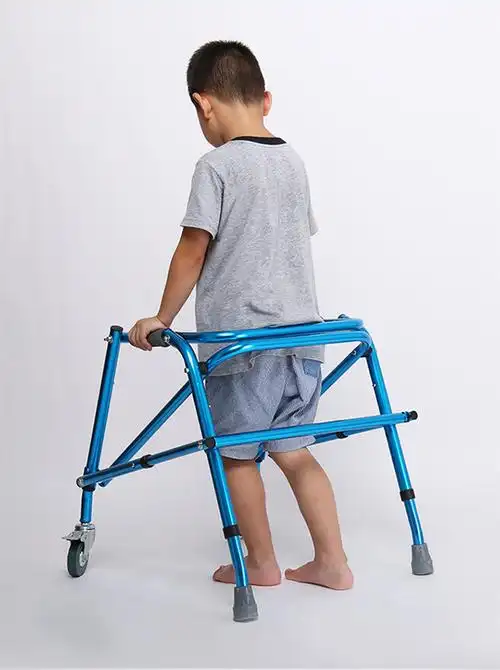 儿童康复训练行走器残疾人铝合金助行器老人可折叠辅助步行手推车