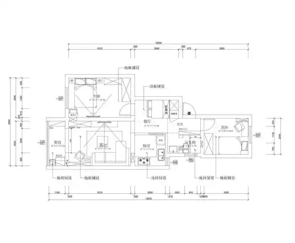 2015最新90平米三室一厅平面图