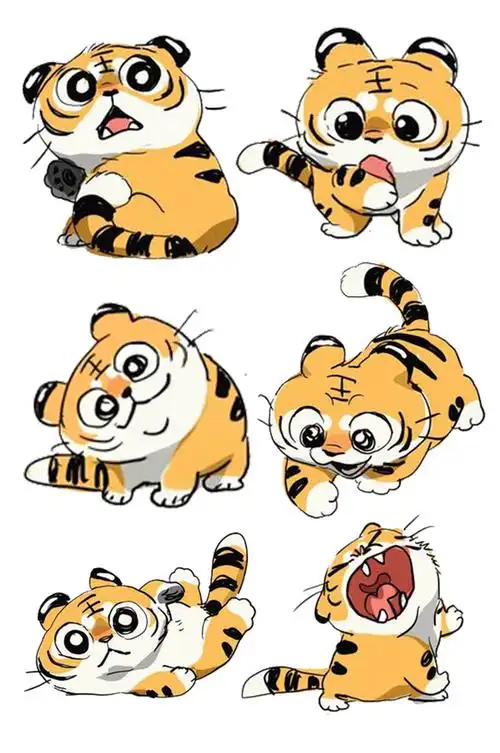 可爱卡通简笔老虎超萌小老虎简笔画卡通老虎动物简笔画步骤图片大全